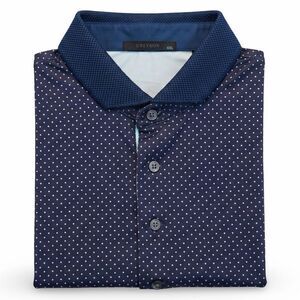 Greyson Golf Polo Shirt Micro Dot Short Sleeve XXL Navy Blue